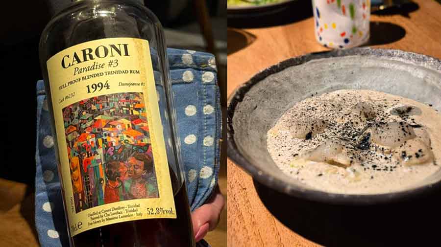 U Theatriumu se odlično jede i fenomenalno pije. U četvrtak smo iz chefove privatne zalihe probali genijalni rum Caroni iz 1994.  